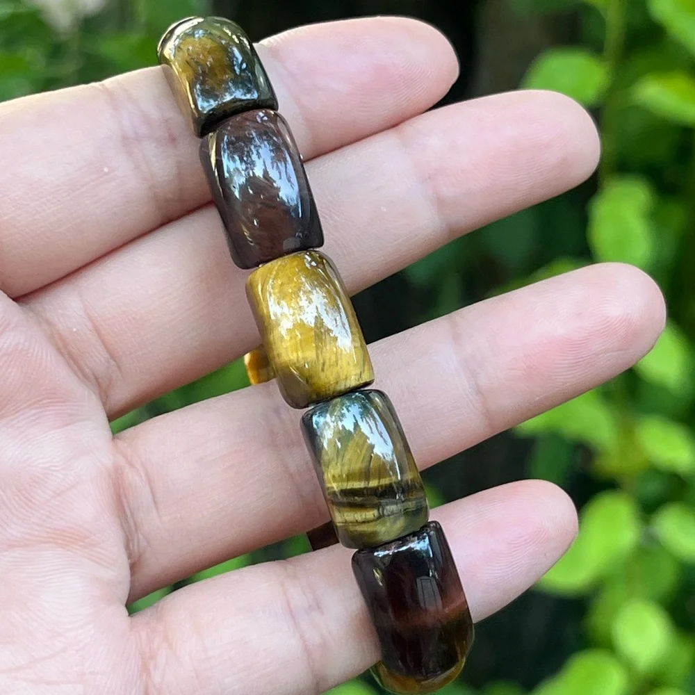 10.5mm stretchable rainbow tiger eye soft‎ bangle